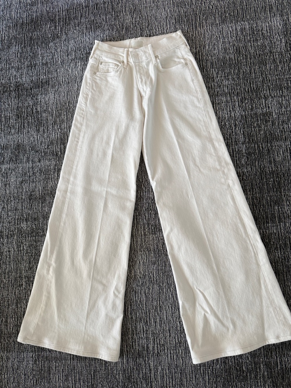 MOTHER Wide-Leg High-Rise Jeans - Cream